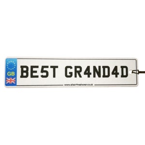 Best Grandad Number Plate Car Air Freshener