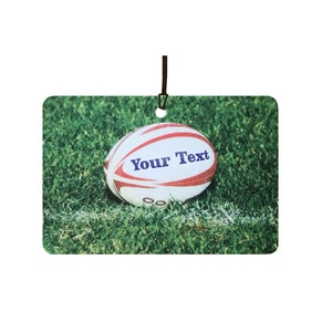 Personalised Rugby Ball Car Air Freshener
