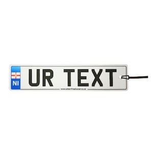 Personalised Northern Ireland Number Plate Car Air Freshener