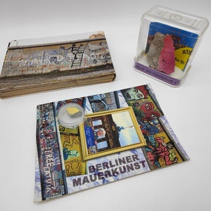 3x Berliner Mauer Stücke Postkarten DDR Checkpoint Charlie Ostalgie Souvenir Ostberlin GDR Wiedervereinigung Mauerfall Deutsche Geschichte