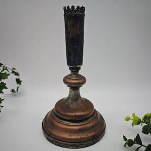 Candle holder copper silver plated antique candle holder 21 cm vintage candlesticks patina vintage table lamp candlestick Art Nouveau