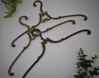 3x coat hangers Hollywood Regency coat hangers gold-colored baroque brass French midcentury wedding noble coat rack vintage metal