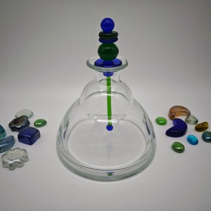 Glass carafe 80s 90s pop art handmade decanter stopper vessel vintage glass art glass carafe water carafe wine carafe table culture 90ies