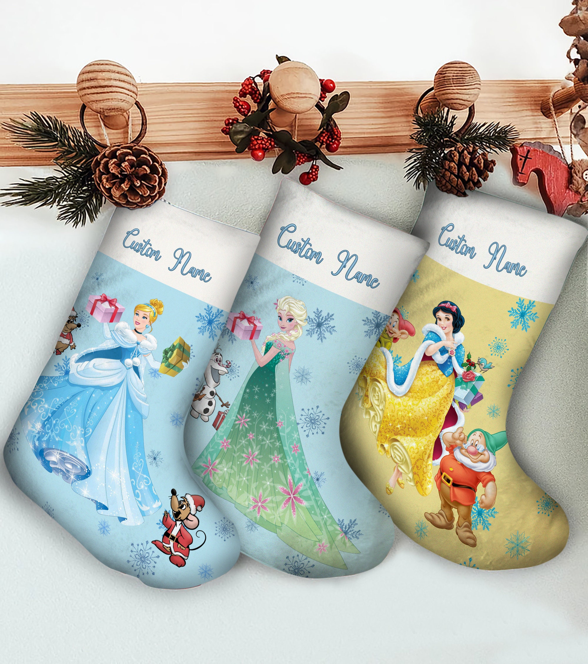 Personalized Disney Princess Stocking, Cinde Christmas Stockings