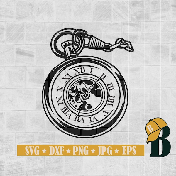 Pocket Watch Svg Png, Clock Svg, Watch Vintage Svg, Watch Png, Pocket Watch Svg Files for Cricut, Silhouette files, Digital Png Dxf Eps