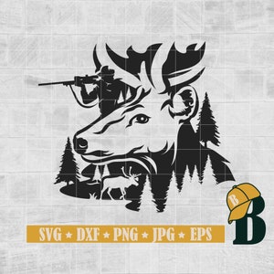 Deer hunting Svg, Hunting Svg, Deer Hunter Svg, Outdoor Hunting Svg, Hunting Shirt Svg, Hunting Clipart, Cricut & Silhouette, Png Dxf Eps,