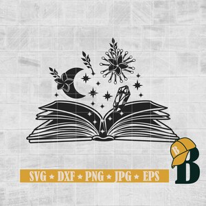 Celestial Book svg, Mystical svg, Celestial svg, Gothic Book Svg, Magical Book Svg, Spell Book Svg, Cricut & Silhouette, Png Dxf Jpg Eps