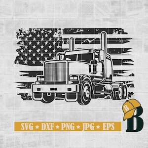 US Semi Truck Svg, Big Truck Svg, Big Truck Clipart, Truck Svg, Truck Cricut, Truck Driver Vector, Trucking Svg, Truck Cut File, Png Dxf Eps