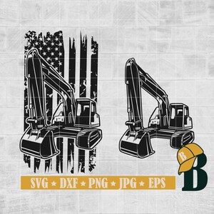 Bagger Svg, Bagger Clipart, US Bagger Svg, Heavy Equipment Svg, Konstruktion Logo, Cricut & Silhouette, druckbar, Png Dxf Jpg Eps