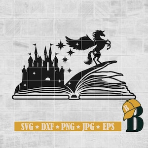 Magical Book Svg, Wizard Book Svg, Magic Wand Svg, Castle Skyline Svg, Wizard Wand Svg, Magic Book Svg, Wizard School Svg, Png Dxf Jpg Eps
