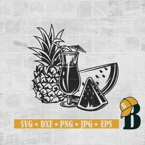 Summer Feels Svg, Beach Svg, Summer Svg, Island Vibes Svg, Fruits Svg, Pineapple Svg, Watermelon svg, Juice Svg, Digital Png Dxf Jpg Eps