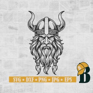 Viking Svg, Viking Helmet Svg, Odin, Viking Warrior Face Svg, Viking Cutfile, Viking Vector Svg Png Eps Dxf