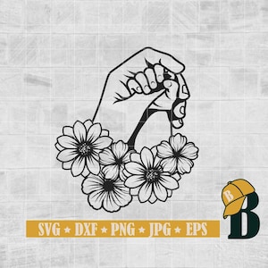 Floral Mom and Baby Hands Svg, Floral Hands Svg, Mom and Baby Hands with Flowers Svg, Hands Svg, Mom Svg, Baby Svg, Mother&#39;s Love Svg, Png