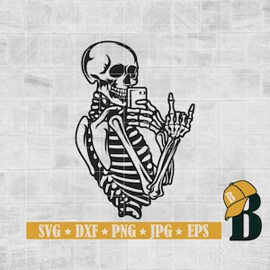 Skeleton Mirror Selfie SVG PNG, Skeleton Rock n Roll Svg, Skeleton selfie svg, Funny cute skeleton svg, Instant Download, Png Dxf Jpg Eps