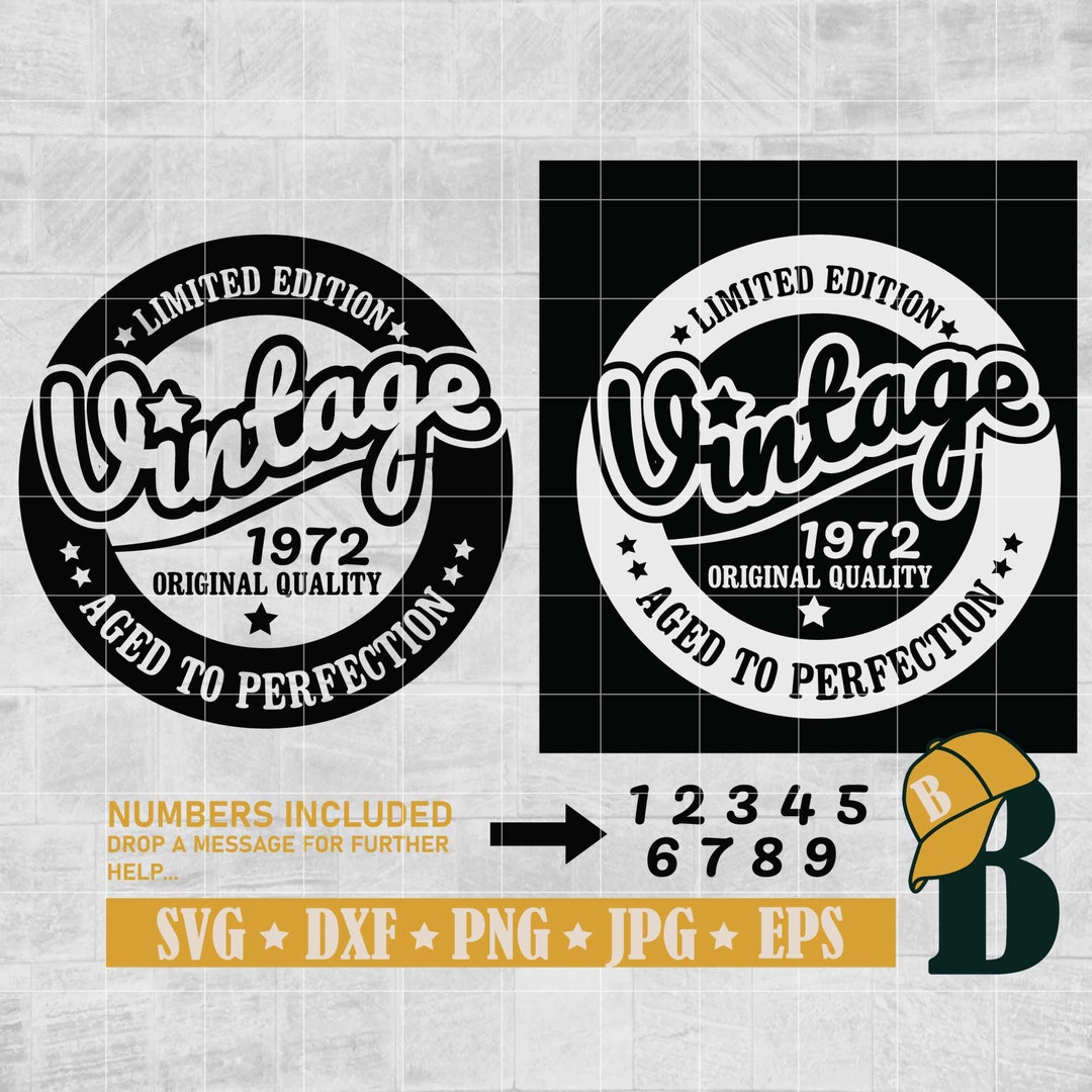 Birthday Vintage Svg, 50th Birthday Svg, Aged to Perfection Svg