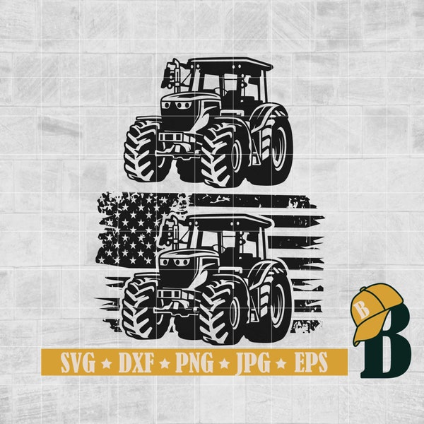 Tractor Svg, US Tractor Svg, Tractor Clipart, Farm Logo Svg, John Deere Tractor SVG, Farm Tractor Svg, Cricut & Silhouette, Printable, Png