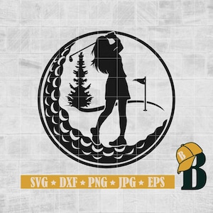 Golfing Svg, Golf Svg, Golfer Silhouette, Golf Club Svg, Golf Monogram Svg, Golf Player Svg, Cricut & Silhouette, Printable, Png Dxf Jpg Eps