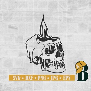 Melting Skull Svg Png, Skeleton SVG, Skull Svg, Gothic Decal T-Shirt Sticker Graphics, Cricut & Silhouette, Instant Download, Png Dxf Eps