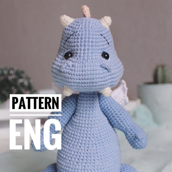 Crochet amigurumi pattern Dragon PDF ENGLISH pattern Crochet dragon crochet animal crochet dragon pattern amigurumi dragon cute
