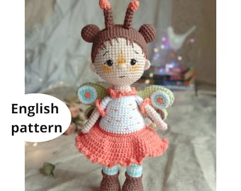 Crochet amigurumi pattern Butterfly doll PDF ENGLISH pattern Crochet crochet top pattern doll diy crochet doll pattern amigurumi doll