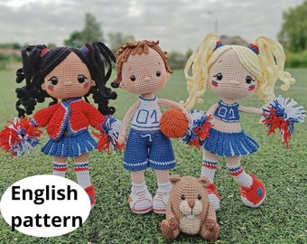 Crochet Basketball Player & Cheerleader Doll Pattern (PDF)