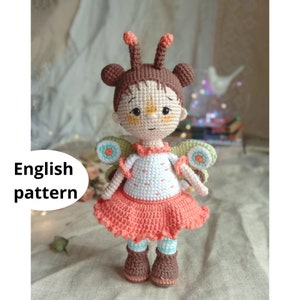 Crochet amigurumi pattern Butterfly doll PDF ENGLISH pattern Crochet crochet top pattern doll diy crochet doll pattern amigurumi doll