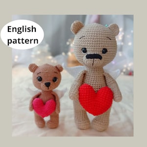 Amigurumi Crochet Bear Angel with Heart: Valentine's Day PDF Pattern