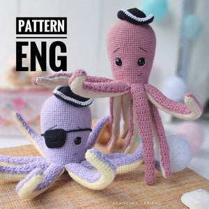 Crochet amigurumi pattern Octopus PDF ENGLISH pattern Crochet octopus crochet animal crochet octopus pattern amigurumi octopus cute octopus