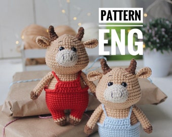 Crochet amigurumi pattern Little Bull PDF ENGLISH pattern Crochet bull crochet animal crochet bull pattern amigurumi bull cute bull