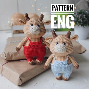 Crochet amigurumi pattern Little Bull PDF ENGLISH pattern Crochet bull crochet animal crochet bull pattern amigurumi bull cute bull