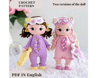 Crochet Doll Pattern: Amigurumi Pajama Doll (PDF)