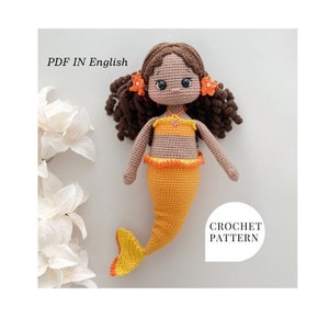 Mermaid crochet pattern amigurumi mermaid doll pdf crochet pattern PDF in English crochet pattern doll amigurumi toy pattern PDF in English
