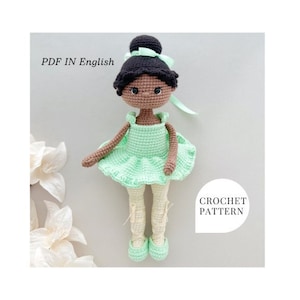 Doll crochet pattern ballerina Crochet Doll Pattern PDF in English crochet pattern little ballerina amigurumi toy pattern ballerina