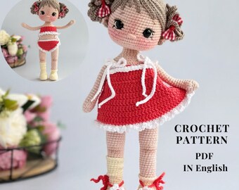 Crochet Doll Pattern: Amigurumi Marusya Doll with Sundress (PDF)
