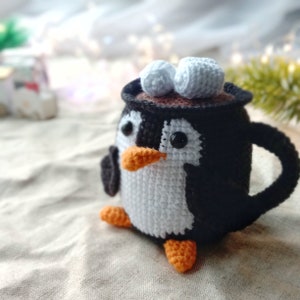 Christmas Crochet Amigurumi pattern Set 5 in 1 Mugs Snowman Gingerbread Penguin Reindeer PDF English pattern Christmas gift decor toy image 4