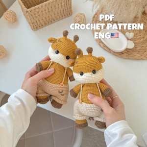 Crochet pattern Giraffe PDF in English amigurumi giraffe Crochet animals crochet pattern giraffe