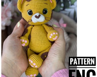 Amigurumi-haakpatroon luipaard Engels luipaard patroon schattig luipaard speelgoed