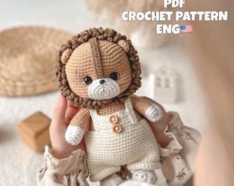 Crochet Lion Amigurumi Pattern PDF – Cute DIY Toy, Handmade Plush Tutorial