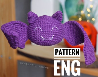 Halloween crochet amigurumi pattern Bat PDF English Halloween diy Halloween crochet gift Halloween decor Bat amigurumi