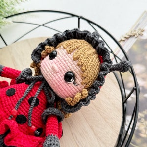 PDF PATRON PDF en anglais pour coccinelle au crochet, modèle au crochet, poupée amigurumi poupée peluche, petite poupée amigurumi jouet, coccinelle, motifs insectes image 6