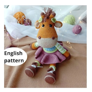 Crochet Amigurumi Pattern Giraffe girl PDF pattern English Giraffe DIY stuffed animal pattern crochet beginner pattern amigurumi tutorial