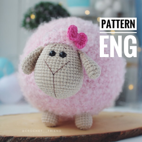 Häkel-Amigurumi-Muster Schaf PDF ENGLISCH Muster Häkel-Schaf Häkeltier Häkel-Schaf-Muster Amigurumi Giraffe süßes Schaf