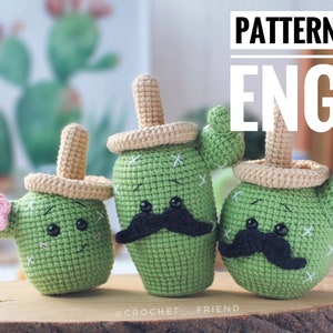 Crochet Amigurumi pattern Three Cactus PDF ENGLISH pattern Amigurumi Plants Pattern cactus Gift Decor Crochet cactus Crochet pattern