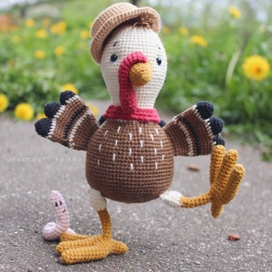 Crochet amigurumi pattern turkey and worm PDF ENGLISH pattern Crochet turkey crochet animal crochet turkey pattern amigurumi turkey image 8