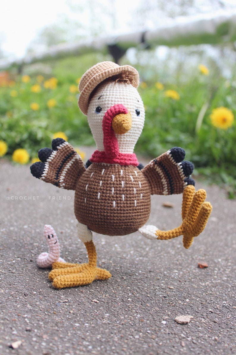 Crochet amigurumi pattern turkey and worm PDF ENGLISH pattern Crochet turkey crochet animal crochet turkey pattern amigurumi turkey image 8