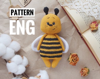 Crochet amigurumi pattern bee PDF ENGLISH pattern Crochet bee crochet animal crochet bee pattern amigurumi bee cute bee