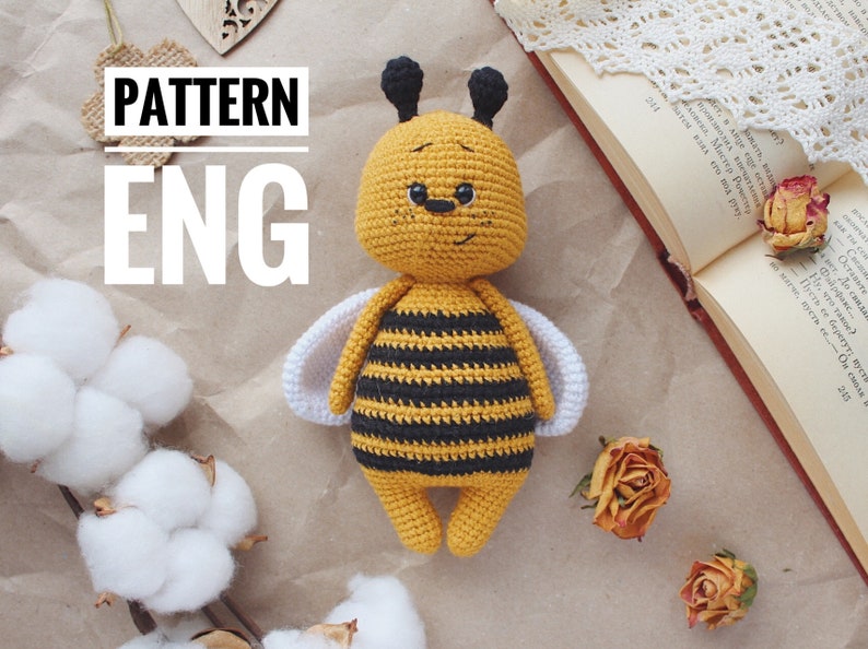 Crochet amigurumi pattern bee PDF ENGLISH pattern Crochet bee crochet animal crochet bee pattern amigurumi bee cute bee image 1