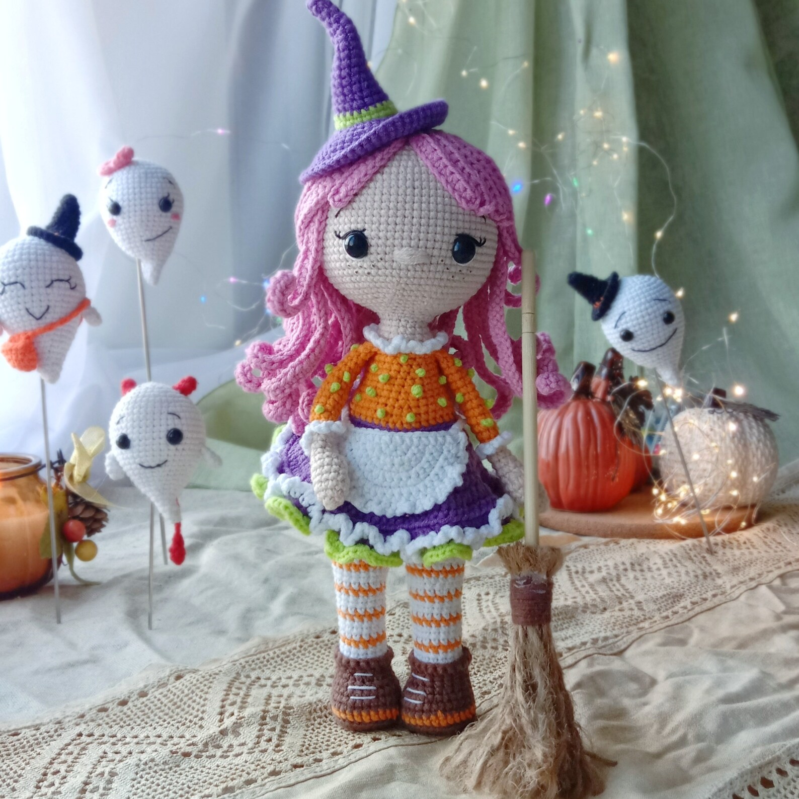 Halloween Crochet Amigurumi Pattern Doll Set 3 in 1 Kitty - Etsy