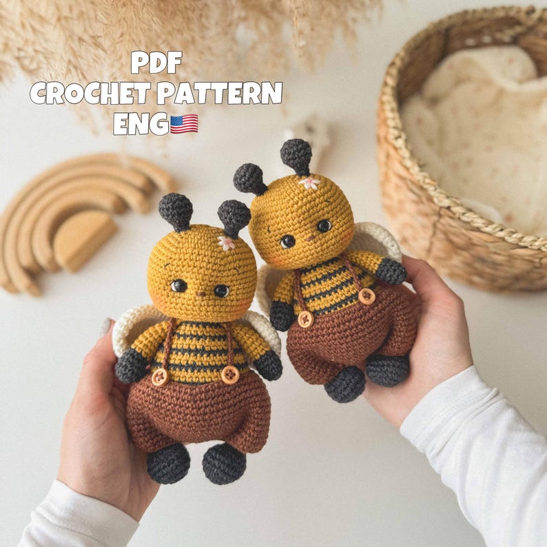 Crochet Bee Amigurumi Pattern: Easy English PDF - Etsy