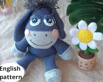 Amigurumi modèle PDF âne et marguerite au crochet